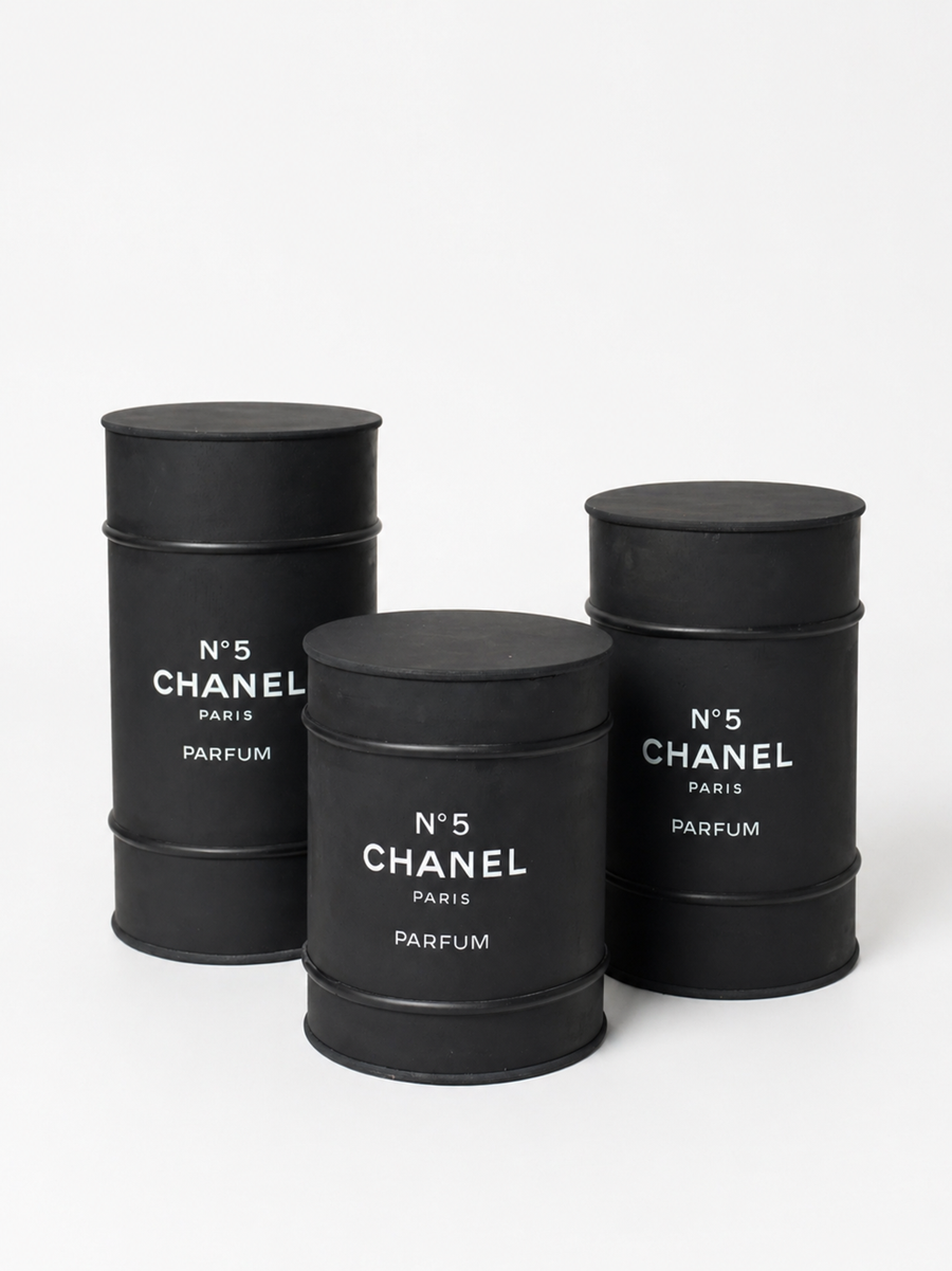 Set 3 barriles CHANEL  | 13596 | Atrezzo diferente para tus sesiones