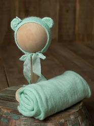 Conjunto de wrap y capota de lana  | 13316 | Atrezzo diferente para tus sesiones
