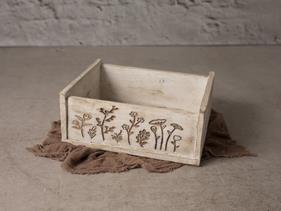 Cajon Tallado Flores y aviones | 13841 | Atrezzo diferente para tus sesiones