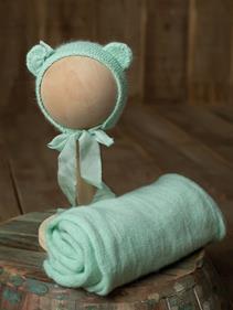 Conjunto de wrap y capota de lana  | 13316 | Atrezzo infantil diferente para tus sesiones