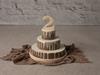 Tarta madera 3 pisos con sirope + plato + numeros 1 y 2  | 13842 | Atrezzo diferente para tus sesiones